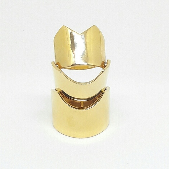 Eddie Borgo Yellow Gold Hinged Ring SZ 9 - Picture 1 of 5